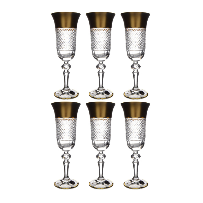 Набор хрустальных фужеров для шампанского Crystal Heart на 6 персон